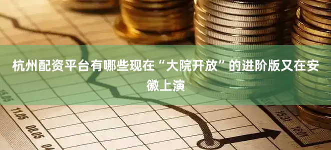 杭州配资平台有哪些现在“大院开放”的进阶版又在安徽上演