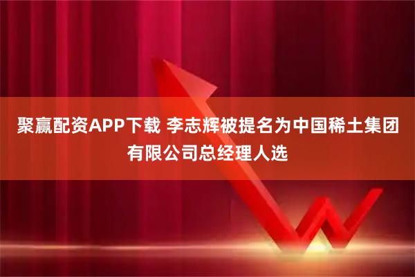聚赢配资APP下载 李志辉被提名为中国稀土集团有限公司总经理人选